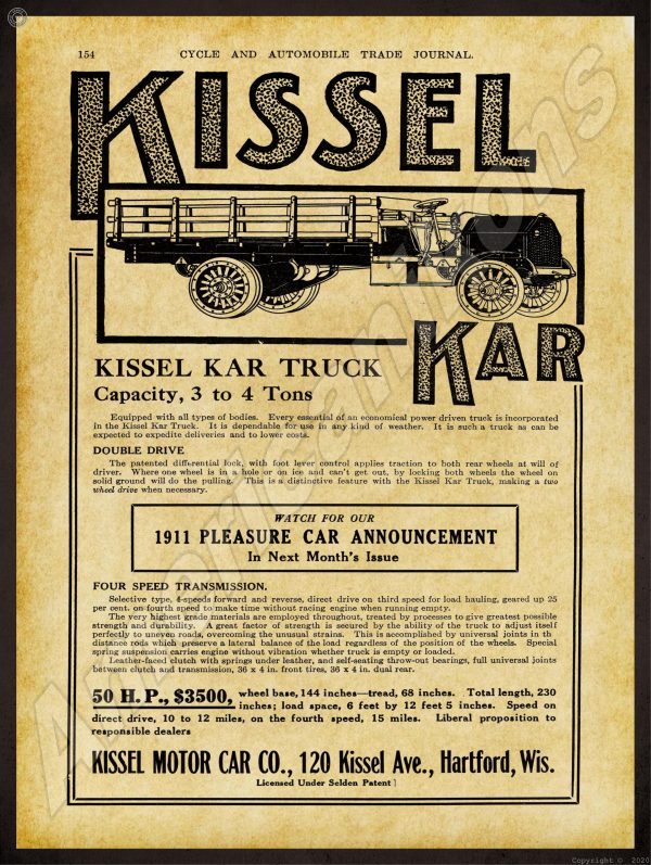1911 Kissel Trucks 1