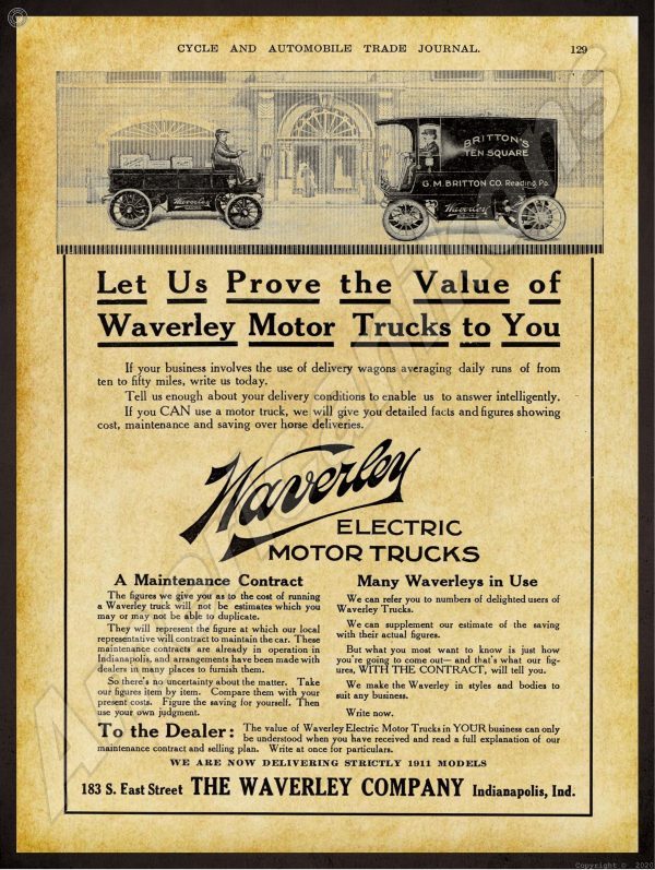 1911 Waverly Electric Trucks 1