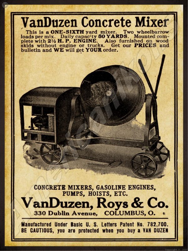 1914 Van Duzen Concrete Mixer