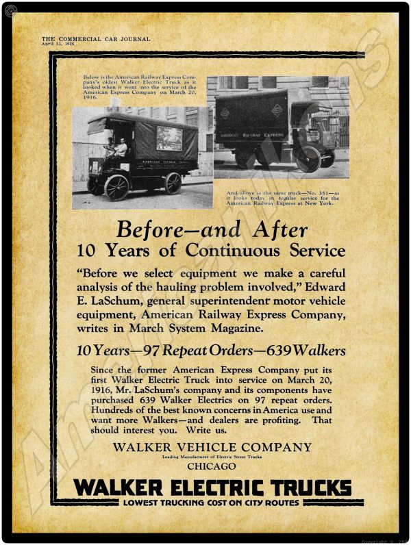 1926 Walker Electric Trucks