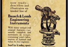 1913 Bausch & Lomb Optical Co. Collectible Metal Sign - Rochester, New York