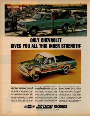 1968 Chevrolet Fleetside Pickup Truck Collectible Advertisement: Also Available as a Metal Sign - Message for Details