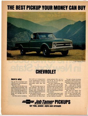 1968 Chevrolet Fleetside Pickup Truck Collectible Advertisement