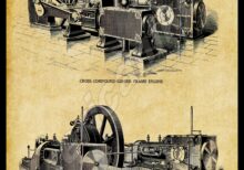 Bates Machine Co. Corliss Engine Collectible Metal Sign: Joliet, Illinois