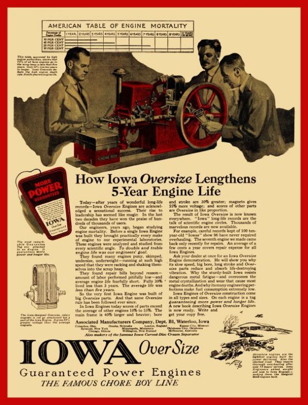 yankee 1920 iowa engine red