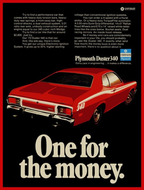 yankee 1973 plymouth duster 1 red