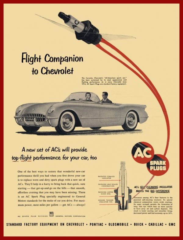 echo 1953 corvette red