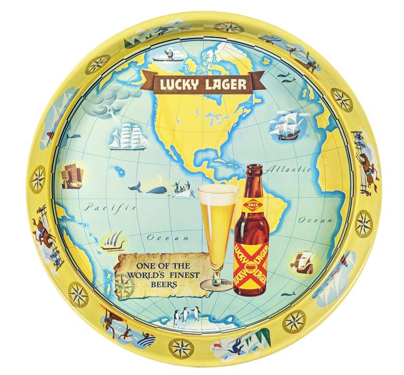 lucky lager beer round