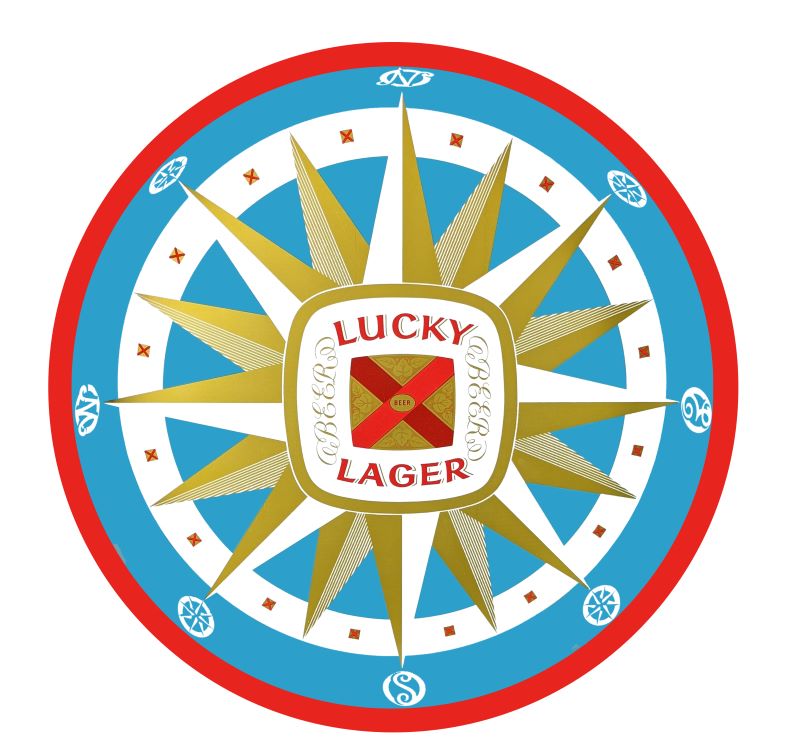 lucky lager blue round