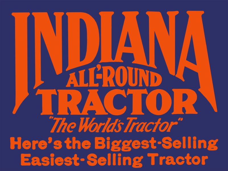 1919 indiana tractor sign