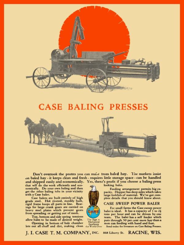 1917 case baling press