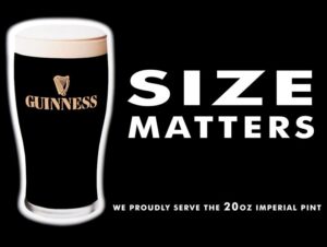 Guinness Beer - Size Matters Collectible NEW Metal Sign: 12 x 16" Free Shipping - Image 1