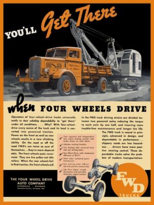 1938 FWD Four Wheel Drive Colorado Highway Department Truck of Clintonville, Wisconsin Collectible NEW Metal Sign: 12 x 16" Free Shipping - Image 1